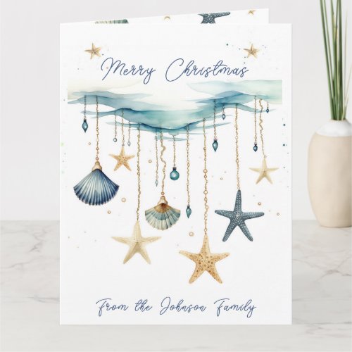 Coastal Christmas Card Personalizable