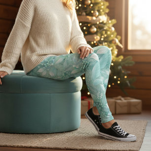 Coastal Christmas Foliage Berries Pattern#7 ID1009 Leggings