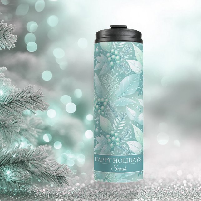 Coastal Christmas Foliage Berries Pattern#7 ID1009 Thermal Tumbler (Creator Uploaded)