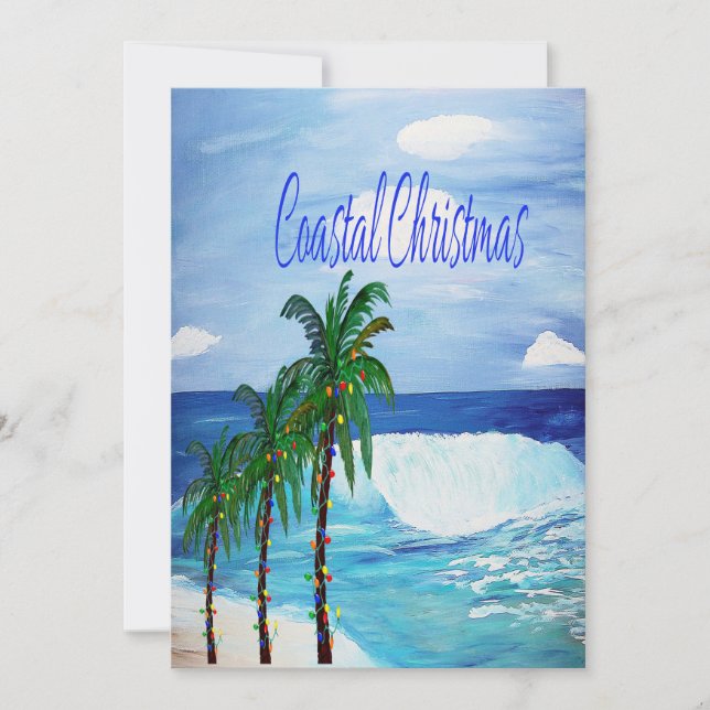Coastal Christmas Holiday greeting cards. Invitation (Front)