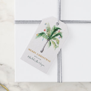 Coastal Christmas Holiday Palm Tree Moving Gift Tags