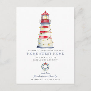 Coastal Christmas Moving Announcement Postcard