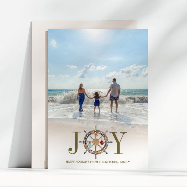 Coastal Christmas | Nautical Holiday Joy Photo Card (Creator Uploaded)