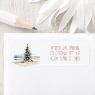 Coastal Christmas on the Beach Label