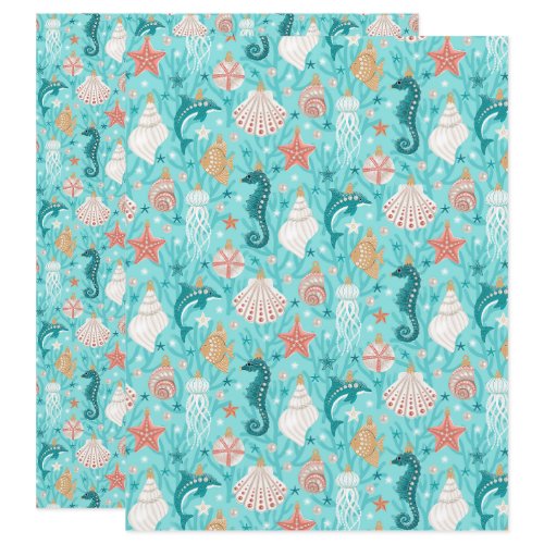Coastal Christmas Ornaments Scrapbook Paper