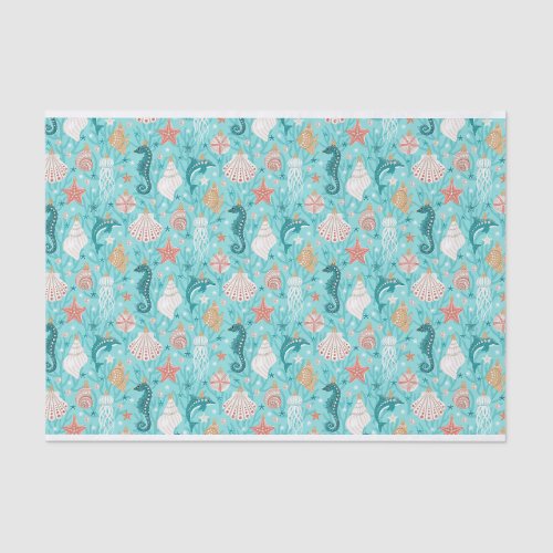 Coastal Christmas Ornaments Tissue Paper