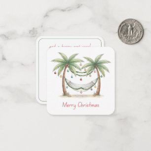 Coastal Christmas Palm Trees With Hammock Note Card