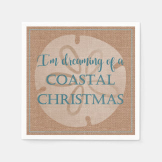 Coastal Christmas Paper Cocktail Napkin