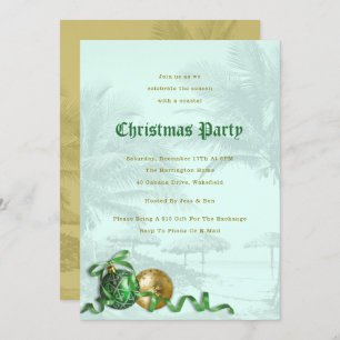 Coastal Christmas Party Palm Trees Invitation