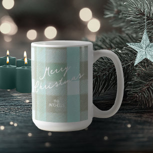 Coastal Christmas Plaid Pattern#2 ID1009 Coffee Mug