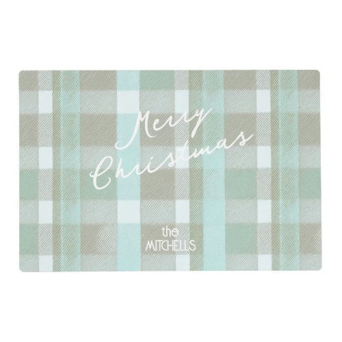 Coastal Christmas Plaid Pattern2 ID1009 Placemat