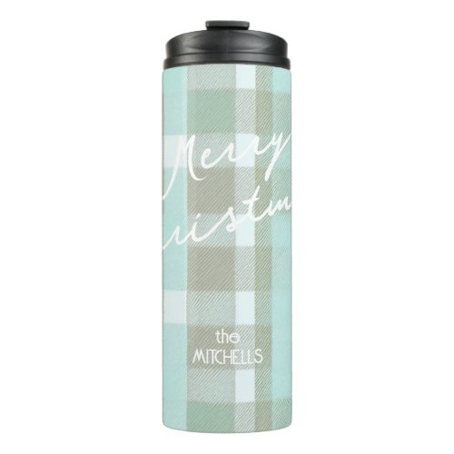 Coastal Christmas Plaid Pattern2 ID1009 Thermal Tumbler