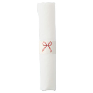 Coastal Christmas Red Bow Holiday Napkin Bands