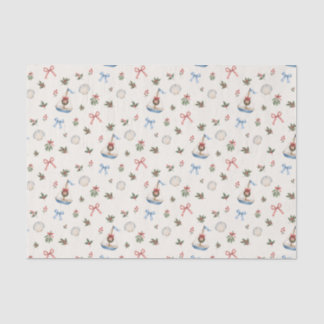 Coastal Christmas Sailboat & Bows Tissue Paper