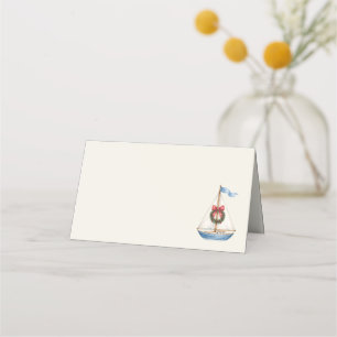Coastal Christmas Sailboat Holiday Cocktail Place Card