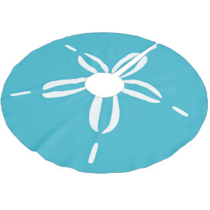 Coastal Christmas Sand Dollar Seashell Brushed Polyester Tree Skirt