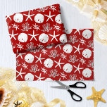 Coastal Christmas Sand Dollar Starfish Red Tissue Paper<br><div class="desc">Beautiful coastal Christmas tissue paper features a pattern of starfish,  sand dollars,  and glitter coral in a red and white color scheme.
*If you would like this design on more products or need design help,  please contact me through Zazzle Chat.</div>