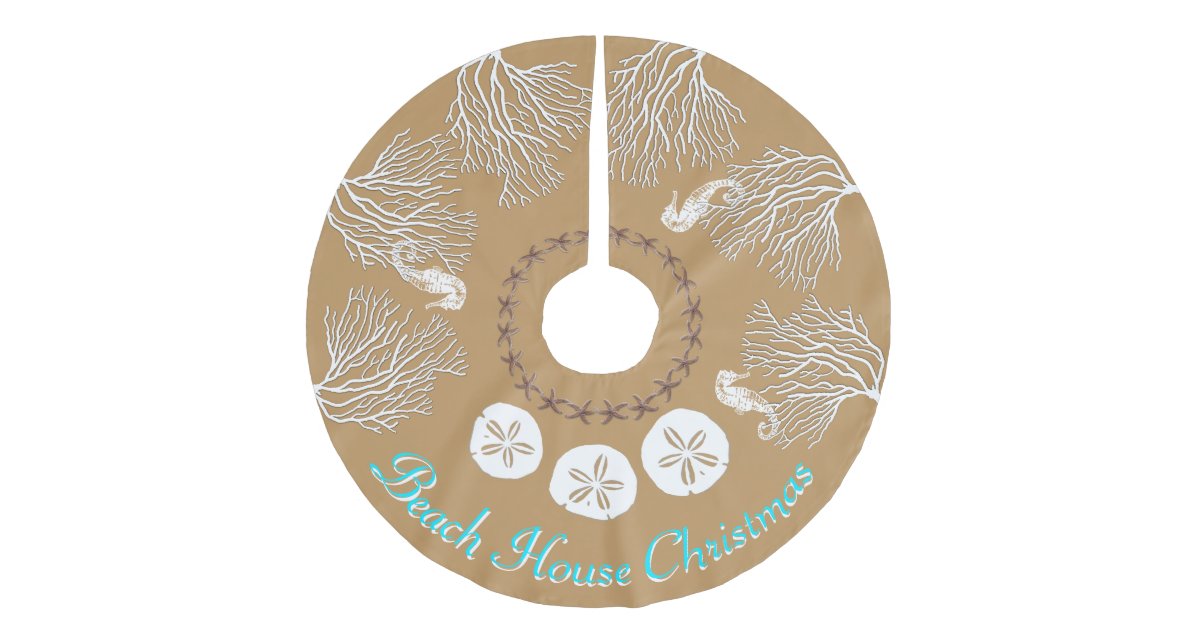 Coastal Christmas Sea Coral Personalized Brushed Polyester Tree