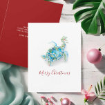 Coastal Christmas Sea Turtle Watercolor Holiday Card<br><div class="desc">Celebrate the season with these beach Christmas cards, perfect for bringing a touch of the ocean to your holiday greetings. Featuring an original hand-painted watercolor sea turtle adorned with holly and red berries in vibrant tropical colors, this design is set against a crisp white background for a fresh and festive...</div>