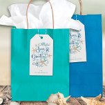 Coastal Christmas SEAsons Greetings Elegant Script Gift Tags<br><div class="desc">Add a coastal, beach or tropical flair to your Christmas holiday gifts with SEAS & GREETINGS in fancy lettering in watercolor turquoise, aqua and blue accented with starfish. Personalize with a preprinted name for conveniently labeling presents or delete the sample text to leave that area blank. ASSISTANCE: For help with...</div>