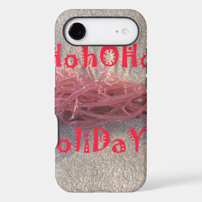 Coastal Christmas: Seaweed on Ash Gray Sand Festiv Case-Mate iPhone Case (Back)