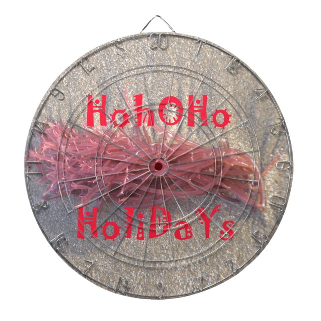 Coastal Christmas: Seaweed on Ash Gray Sand Festiv Dartboard (Front)