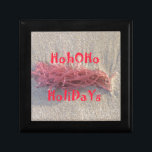 Coastal Christmas: Seaweed on Ash Gray Sand Festiv Jewelry Box<br><div class="desc">Coastal Christmas: Seaweed on Ash Gray Sand Festive Holiday Collection. Celebrate a unique coastal Christmas with the Seaweed on Ash Gray Sand Festive Collection. This calming design captures the contrast of vibrant pink seaweed and the festive "HoHoHo HoLiDays" greeting set against the soothing texture of ash gray sand. Available on...</div>