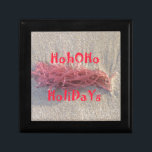 Coastal Christmas: Seaweed on Ash Gray Sand Festiv Jewelry Box<br><div class="desc">Coastal Christmas: Seaweed on Ash Gray Sand Festive Holiday Collection. Celebrate a unique coastal Christmas with the Seaweed on Ash Gray Sand Festive Collection. This calming design captures the contrast of vibrant pink seaweed and the festive "HoHoHo HoLiDays" greeting set against the soothing texture of ash gray sand. Available on...</div>
