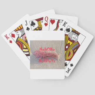 Coastal Christmas: Seaweed on Ash Gray Sand Festiv Poker Cards