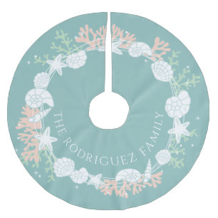 Coastal Christmas Shell Wreath Tree Skirt