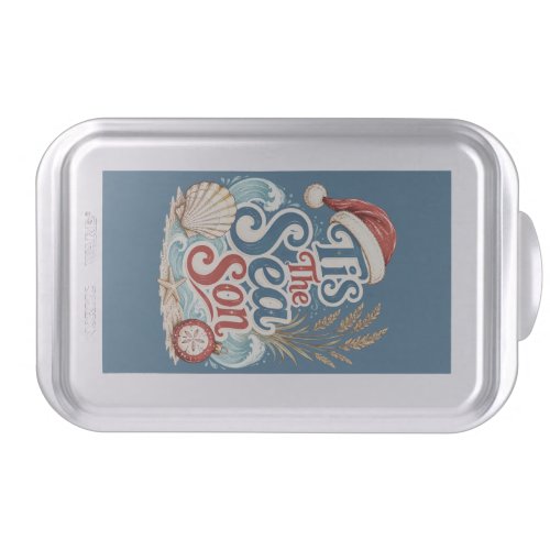 Coastal Christmas Tis Sea Son Typography Cake Pan