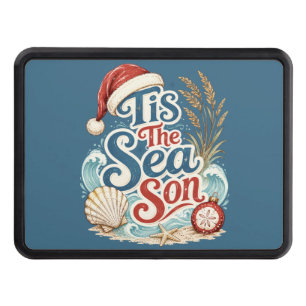 Coastal Christmas Tis Sea Son Typography Hitch Cover