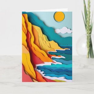 Coastal Cliffs Ocean Sunrise Card
