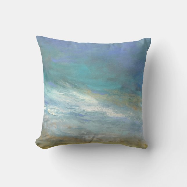 Coastal Clouds Throw Pillow (Front)