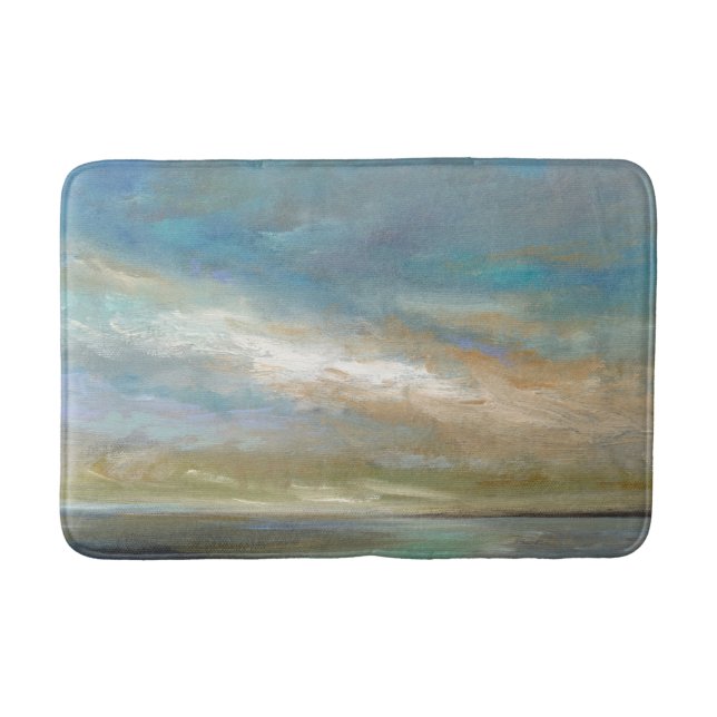 Coastal Clouds with Ocean Bathroom Mat (Front)