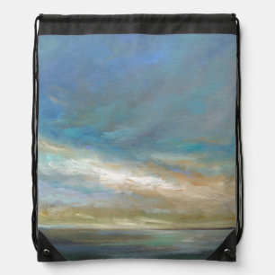 Coastal Clouds with Ocean Drawstring Bag