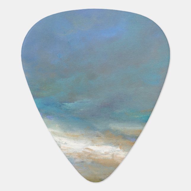 Coastal Clouds with Ocean Guitar Pick (Front)
