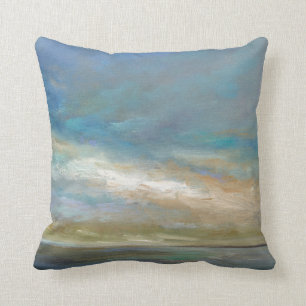 Coastal Clouds with Ocean Throw Pillow