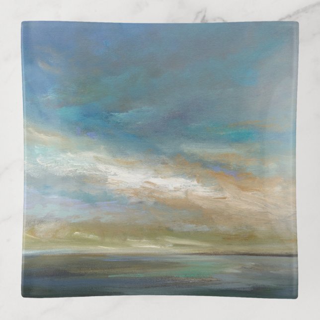 Coastal Clouds with Ocean Trinket Tray (Front)