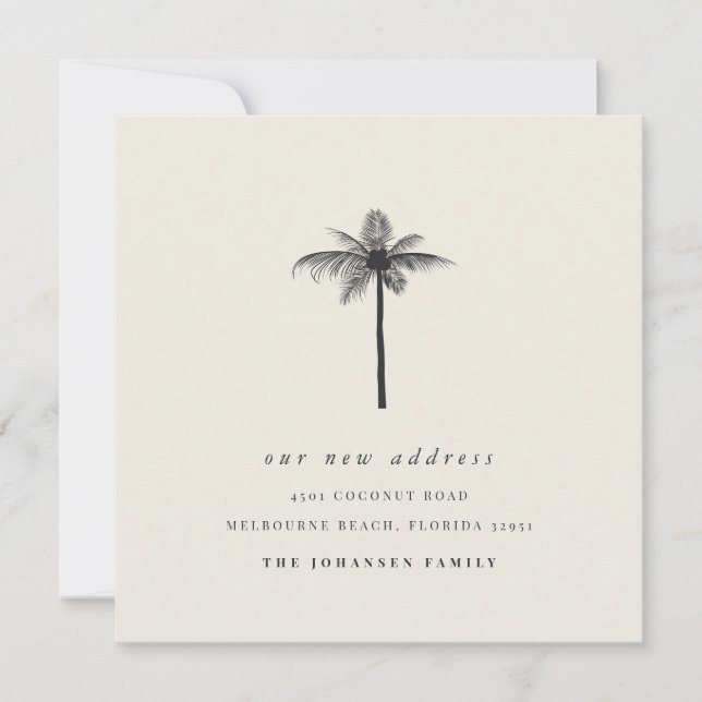 Coastal Coconut Palm Change of Address Moving Announcement (Front)