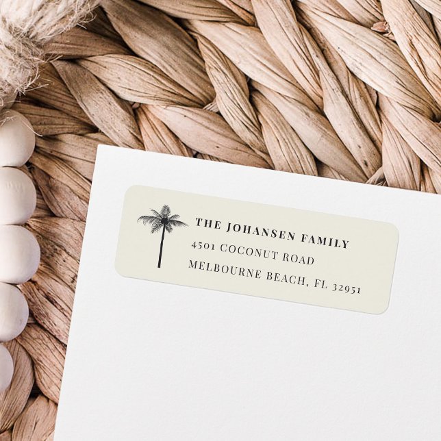 Coastal Coconut Palm Return Address Label (Creator Uploaded)