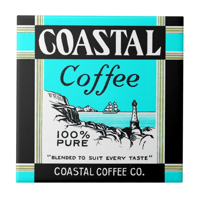 Coastal Coffee Ceramic Tile (Front)