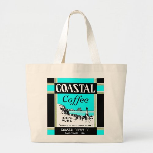 Coastal Coffee Large Tote Bag