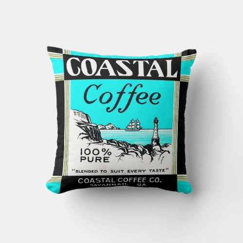 Coastal Coffee Throw Pillow