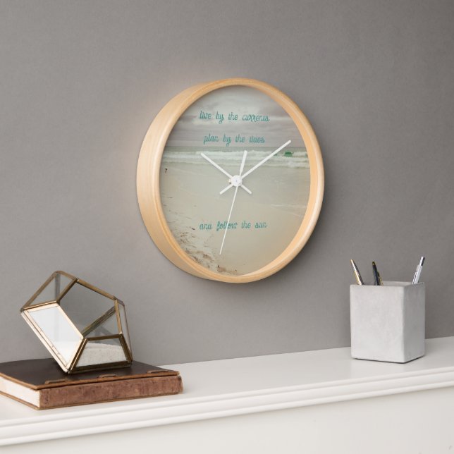 Coastal Color Beach Life Wisdom Clock (Office)