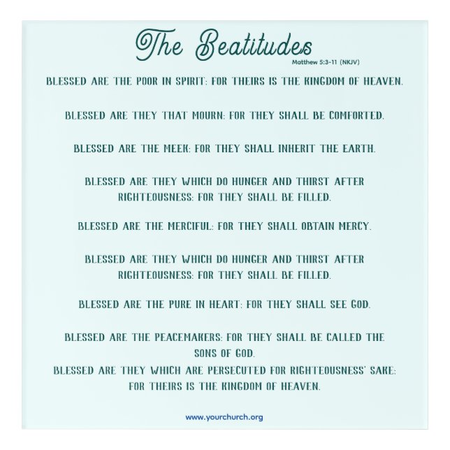 Coastal Colors Beatitudes Inspiration Acrylic Print (Front)