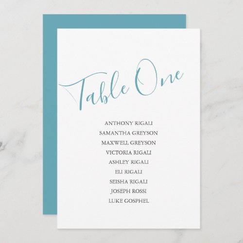 Coastal Colors Wedding Seating Chart Table Plan Invitation