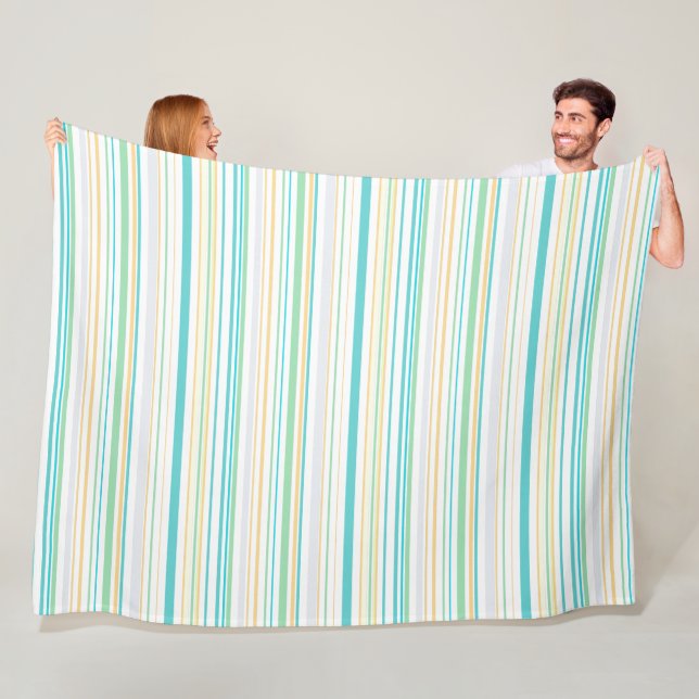 Coastal Comfort: Beach Stripes Throw Blanket (In Situ)