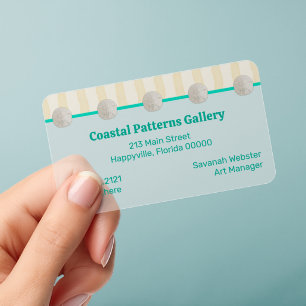 Coastal Company Sand Dollars Clear Business Cards