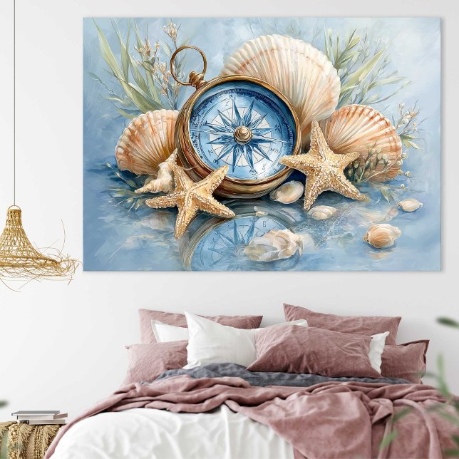 Coastal Compass Starfish Print | Wall Poster (Coastal Compass Starfish Print | Wall Poster by TinkPrints)